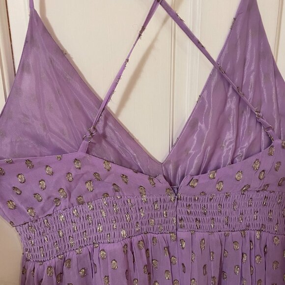 En Creme Maxi Dress with Metallic Polka Dots; XL - Picture 3 of 3